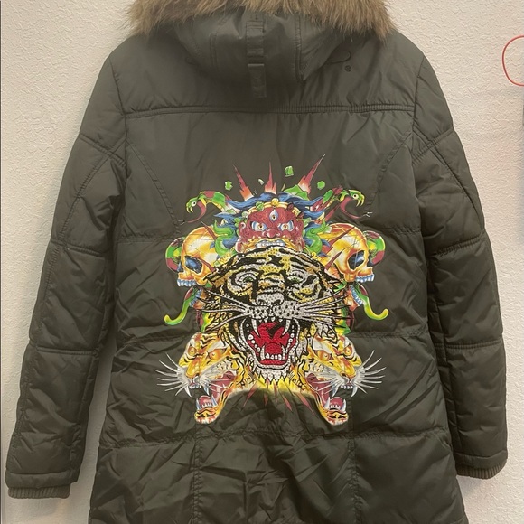 Ed Hardy Jackets & Blazers - Ed Hardy Tiger Puffer Coat jacket Size L